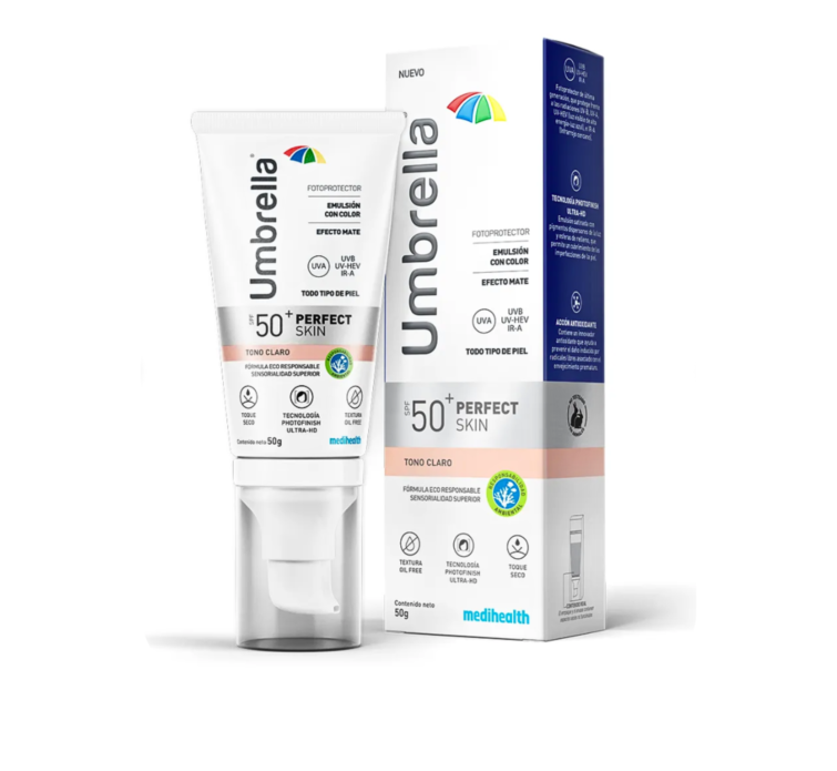 UMBRELLA PERFECT SKIN TONO CLARO SPF 50 X 50 ML- MEDIHEALTH