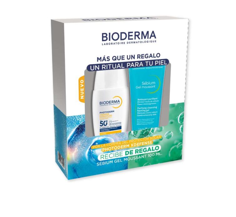 KIT PHOTODERM X DEFENSE ULTRA-FLUID SPF 50+ INVISIBLE X 40 ML + SEBIUM GEL MOUSAANT X 100ML – BIODERMA