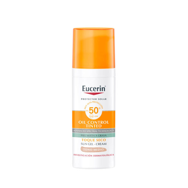 Eucerin Sun Face Toque Seco SPF 50+ tono medio x 50 ml - Imagen 2